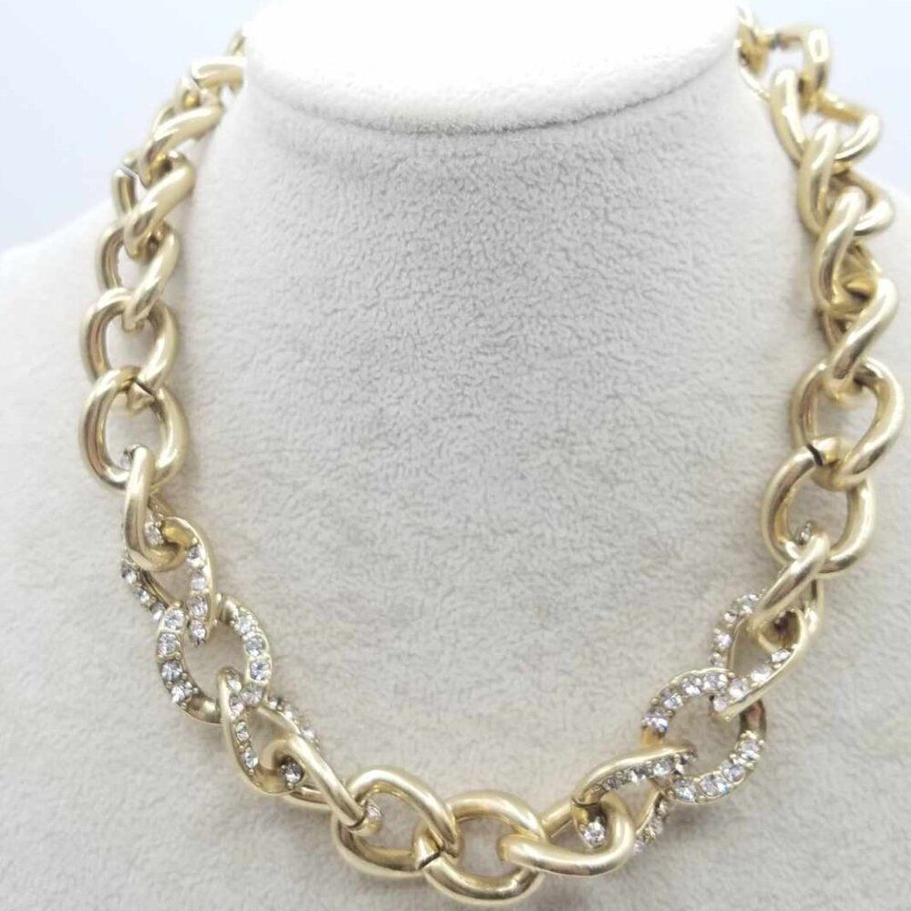 NWT J Crew Factory Chunky Chain Necklace with Crystals